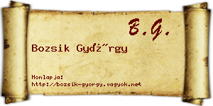 Bozsik György névjegykártya