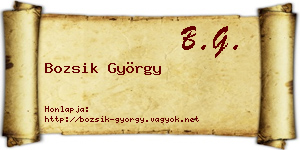 Bozsik György névjegykártya