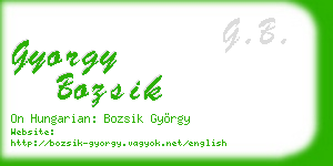 gyorgy bozsik business card