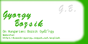 gyorgy bozsik business card